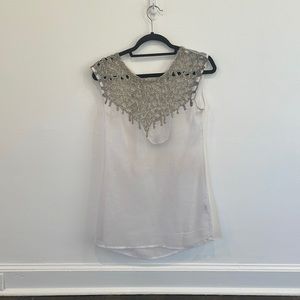 Beaded Neckline Top